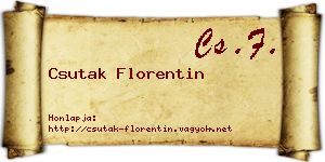 Csutak Florentin névjegykártya